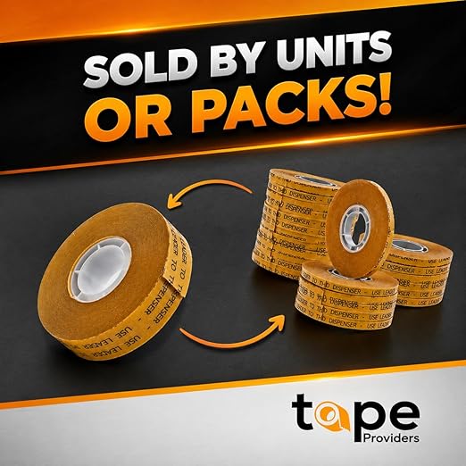 WOD General Purpose ATG Tape, 1/4 inch x 36 yds. (Set of 24 Rolls) Adhesive Transfer Tape Glider Refill Rolls Clear Adhesive on Gold Liner (Acid Free) RWATG20