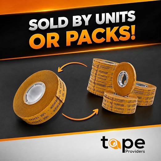 WOD General Purpose ATG Tape, 1/2 inch x 36 yds. (Set of 12 Rolls) Adhesive Transfer Tape Glider Refill Rolls Clear Adhesive on Gold Liner (Acid Free) RWATG20