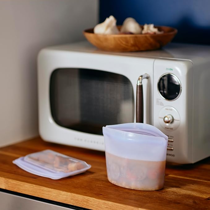 Stasher Silicone Reusable Storage Bag, 2-Cup Bowl, Reusable Freezer Bag, Microwave, Dishwasher, Oven Safe, Sous Vide, Lunch Containers, Eco Friendly, Food Storage Bags, Snack Bags, 16 oz, Lavender | Food-Safe Silicone, Freezer, Sous Vide, Microwave, Di...