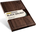 Luxury American Black Walnut Wood Wooden Cutting Boards for Kitchen 17'' | Real Black Walnut, Reversible, Chopping, Non Slip, Solid Hardwood, Charcuterie Board, Butcher Block, From USA, Kitchen Gift