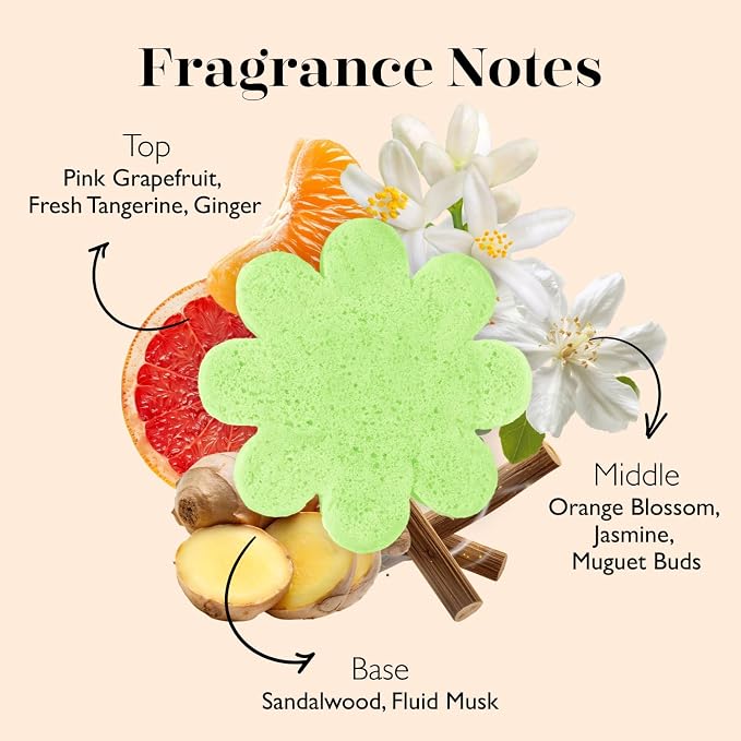 Spongelle Fresh Tangerine Eco Collection Body Buffer Body Scrubber | Bath & Shower Loofah for Men & Women | Biodegradable, Cruelty-Free, Vegan, Dermatologist-Tested, Made in USA | 15+ uses
