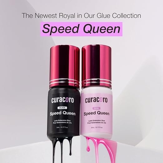 Curacoro Bold Black Eyelash Extension Glue 5ml, 0.5-1s Dry Time | Extra Strong Adhesive for Salon Use, for Trained Lash Technicians Only