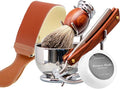 Grandslam Shaving Straight Razor Kit, Cutthroat Straight Razor With Leather Strop, Shaving Brush and Bowl, Stainless Steel Stand, Shave Soap, Gift for Men