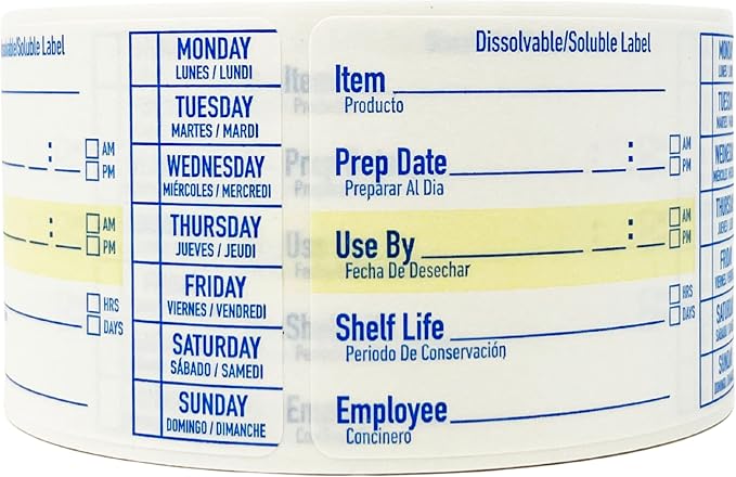 2x3 Dissolvable Food Labels, 500 Label Stickers, Bottle Labels for Storage Bins, Sticker Labels for Food containers, (500, Blue)