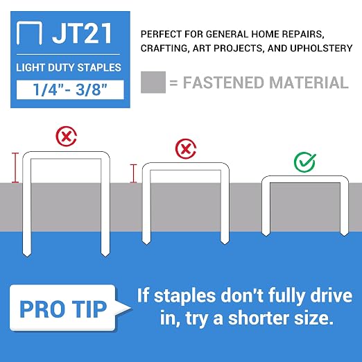 meite JT21 Staples, 3/8 Inch Galvanized Fine Wire Staples for Staple Gun - 7/16" Crown JT21 Staple Refill, Ideal for Upholstery, Crafts, Furniture (10 Boxes)