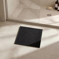 Triohero Small Bathroom Rugs Non Slip Washable Bath Rugs Super Absorbent Bathroom Rug Thin Quick Dry Low Pile Bath Mats, Black 12"x12"