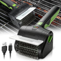 Auto Dynasty Cordless Electric Grill Brush, 304 Stainless Steel BBQ Brush with Rotating Scrub Head, Rechargeable, Type-C Fast Charging for Gas/Charcoal/Outdoor Grill, Green/Black