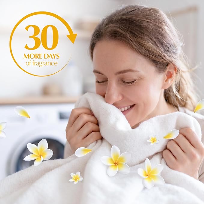 LAVOIR Perfumed Liquid Fabric Softener | Frangipani & Guaiac Luxury Scent, Long-Lasting Freshness, Premium Fabric Conditioner, Softens Fabrics, Plant-Based Concentrated, Hypoallergenic | 33.8 Fl Oz
