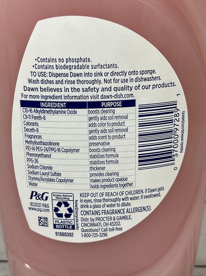 Dawn Gentle Clean Dishwashing Liquid 16.2 oz, Pomegranate & Rose Water Scent (Pack of 3)