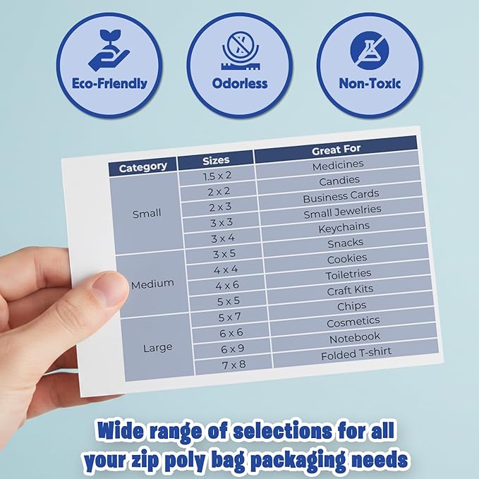 Seal Fresh 2 x 2 Inch Resealable Plastic Bags 1000 Pack — Clear Reclosable Mini Bags with Zipper Seal for Jewelry, Beads, Small Parts, Crafts, Hardware