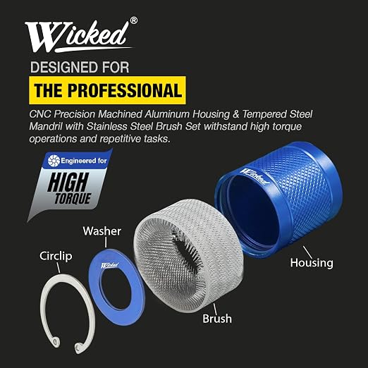 WICKED 1’’ Copper Pipe Cleaner, The Original Fully Repairable Extreme Duty, Professional Plumber’s Tool, Industrial Strength Aircraft Grade Aluminum, Tradesmen Quality/Durability