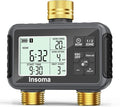 Insoma Water Timer with Brass Inlet & Outlet, 2 Independent Zones Outdoor Hose Timer for Garden Faucet with Auto/Manual/Rain Delay Mode, Sprinkler Irrigation Controller for Yard Lawn