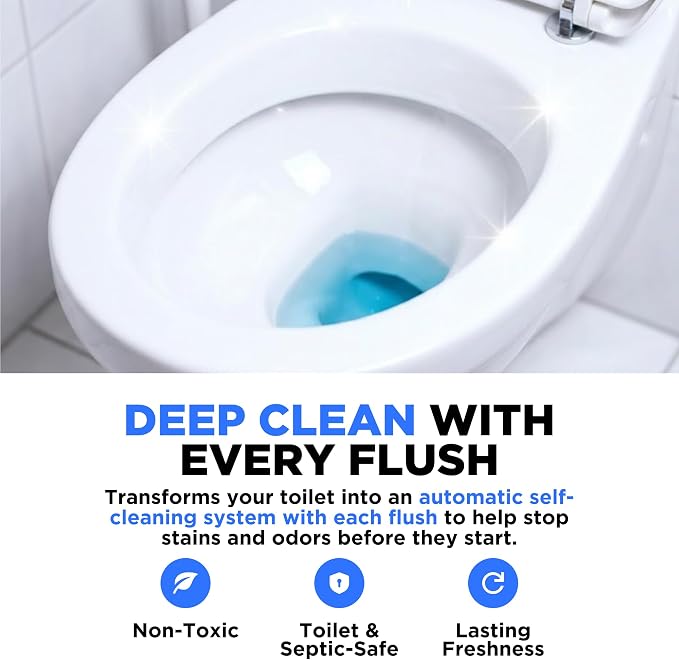 Happy Toilet Cleaner Original Toilet Bowl Tablet Holder Automatic Toilet Bowl Cleaner - Easy Install Toilet Tablet Holder, Auto Toilet Cleaning System Tank Caddy, Septic Safe Flush, Made in USA (5PK)