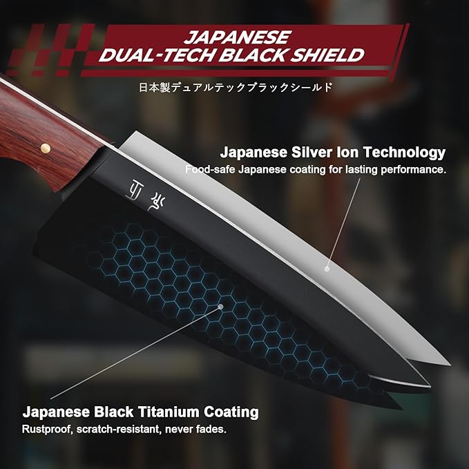 DRGSKL Kitchen Utility Knife From Japan - Small Chef Knife 5 Inch | Japanese ATS-34 Steel, Full Tang, Ergonomic Walnut Handle, Precision Cutting, Gift Box