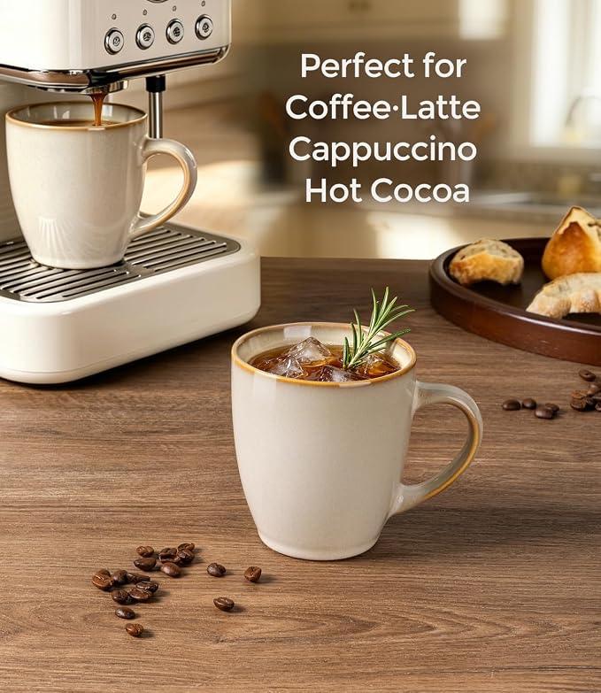 GBhome 12OZ Coffee Mugs Set of 4, Stoneware Coffee Mugs Set, Dishwasher & Microwave Safe
