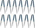 New Star Foodservice 12 Inch Utility Spring Tongs, Set of 12, Commercial Restaurant Grade Stainless Steel Tongs with Blue Vinyl Coated Handles