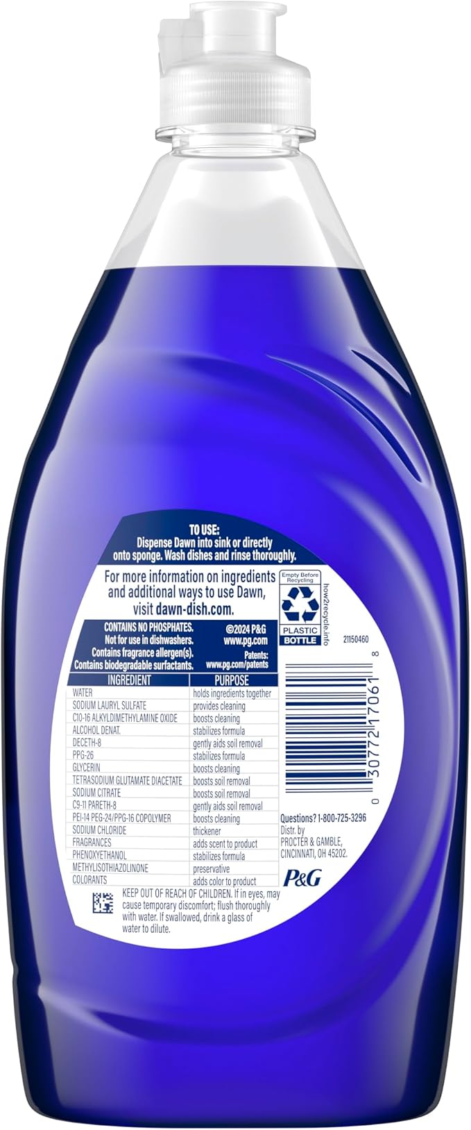 Dawn Platinum Dish Soap, Fresh Rain Scent Liquid Dishwashing Detergent, Powerful Dawn Dish Soap for Tough Grease Removal, 13 oz