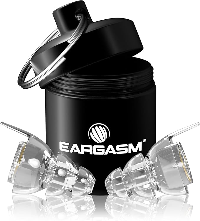 Eargasm High Fidelity Transparent Clear Earplugs for Concerts, Festivals, Musicians, DJs, Night-Life, Motorcycle Hearing Protection - Reusable Ear Plugs for High Fidelity Noise Reduction up to 21 dB
