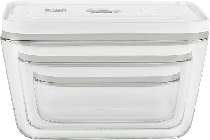 Zwilling Fresh & Save 3-Pc Glass Food Storage Container Set | Airtight Glass Containers Keep Food Fresh Up to 5X Longer with the Fresh & Save Vacuum Pump (Pump Not Included).