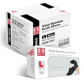 Basic Disposable Medical Synmax Vinyl Exam Gloves - 4 mil Safty Glove 1000pcs - Latex-Free & Powder - SGBE 8003, Large (Case of 1000, Black)