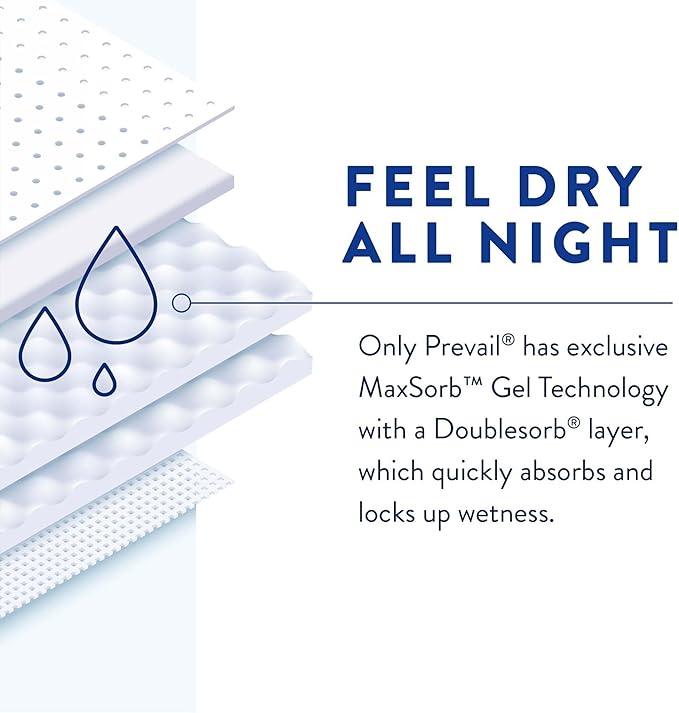 Prevail Air Overnight Adult Incontinence Brief Size 3 / X-Large Heavy Absorbency Overnight, NGX-014, Overnight, 15 Ct