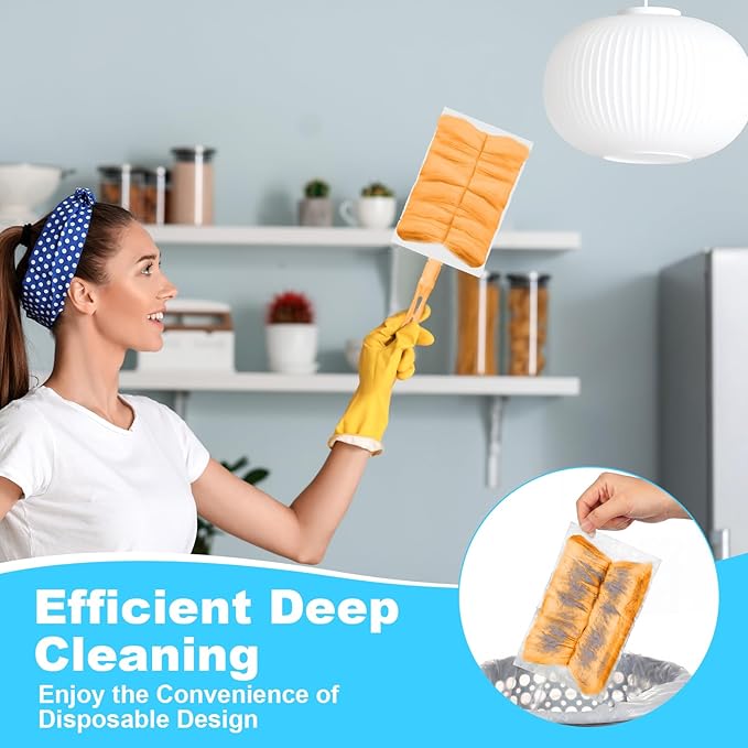 Mimorou 100 Pcs Disposable Dusters Refills Bulk Heavy Duty 180° Multi Surface Replacement Dusters for Cleaning Ceiling Fan with Microfibers Unscented (Modern Colors)
