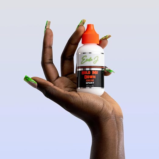 Ericka J. Hold Me Down Adhesive Sport (Ain’t No Other™) - Peach Flavored Waterproof Lace Wig Glue for Strong Hold, Quick Drying, Sweat & Water Resistant – Sensitive Skin Friendly-60g/ 2.1 oz