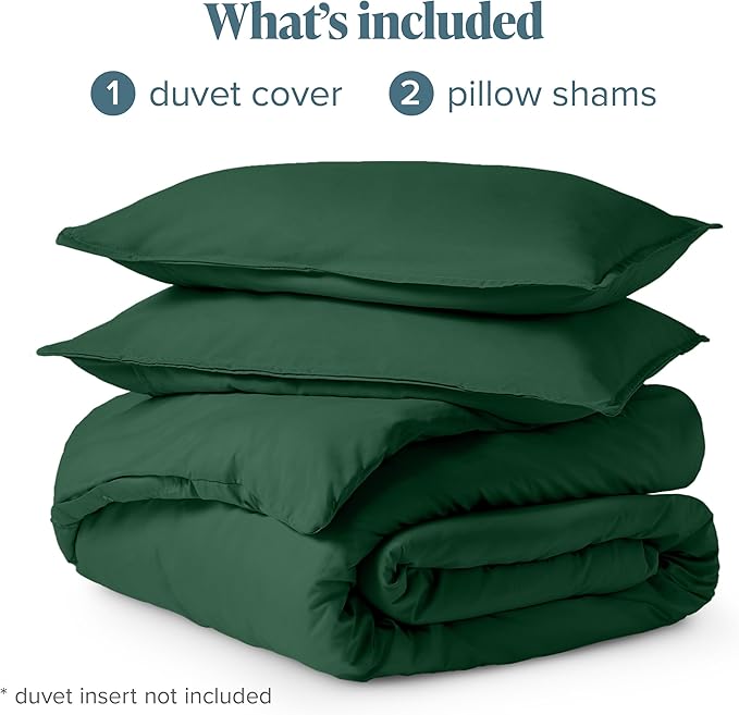 Bare Home Bedding Duvet Cover Full Size - Premium 1800 Super Soft Collection - Lightweight, Cooling - Soft Breathable Bedding Duvet Cover (Full, Forest Green)