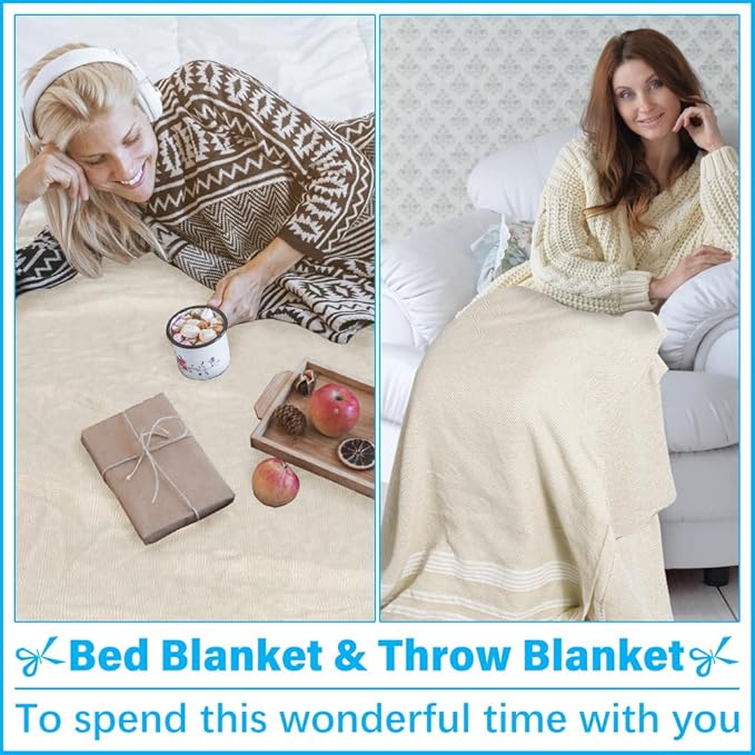 Vikumond Turkish Beach Towel Blanket Oversized 88x82 Inch Quick Dry Beige | Lightweight Compact Portable Sand Free Absorbent Boho Woven Throw for Pool Swimming Picnic Camping Cruise Outdoor Essentials