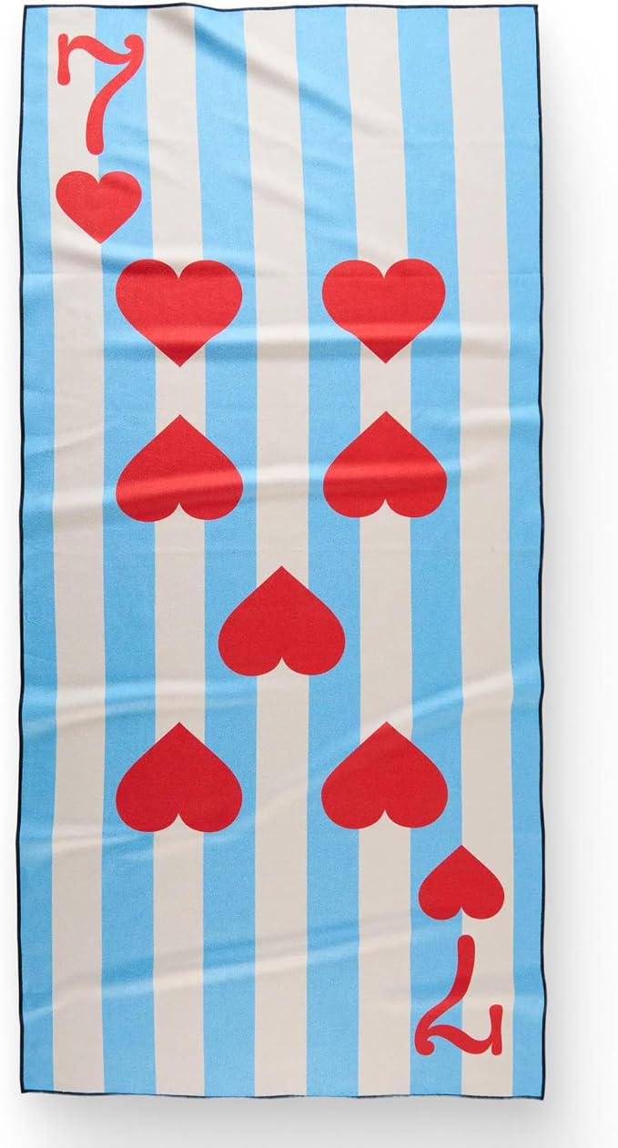 GEOMETRY Micro-Loop Beach Towel – Spring & Summer Collection – Quick-Dry, Sand-Resistant, Ultra-Absorbent Compact Towel for Beach & Travel (Lucky Play)