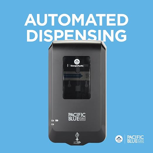 Georgia-Pacific (53590) Pacific Blue Ultra Automated Soap Dispenser, Black, Wall Mounted, Easy To Install & Maintain, Batteries Included