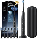 OasiSmile Sonic Electric Toothbrush, 42000 VPM Toothbrush with 6 Brush Heads & Travel Case, 5 Modes with 2 Minutes Built in Smart Timer, Wireless Charging, 100-Day Battery Life for Home Travel