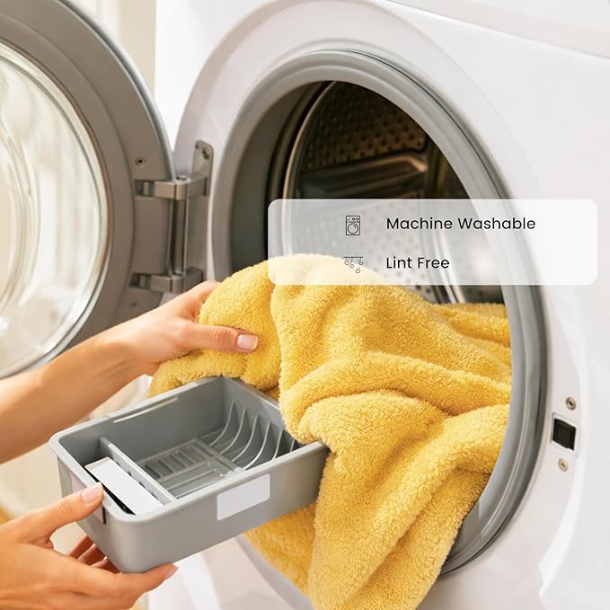 SEMAXE Bath Towel Set, 12 Piece Cotton Towel Set for Bathroom, More Towels for Family Use, Quick Dry with Hanging Loops, Easy Care, Yellow