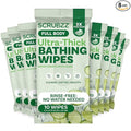 Extra Large Body Wipes for Adults Bathing No Rinse - 80 Ultra Thick Disposable Shower Wipes for Men, Women & Elderly - Great for Gym, Camping, Post Surgery - Cucumber Lime