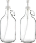 kitchentoolz Half Gallon Glass Pump Dispenser Bottle, Large Jug with Pump for Laundry Soap Dispenser, Liquid Detergent, Fabric Softener, Syrup Pump - 64 oz Made in USA