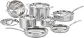 Cuisinart Stainless Steel Pots and Pans Set, Induction Compatible, 12 pc | 12-pc Cuisinart stainless steel cookware set with saucepans, sauté pan, stockpot, & skillets, oven safe to 500°F, MCPS-12N