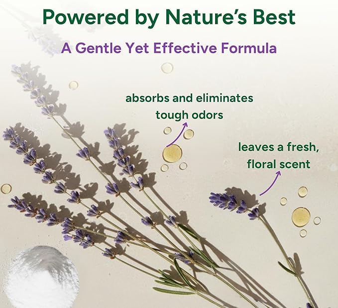 Good Natured Brand | Carpet Deodorizer & Freshener Powder | 60 oz Pet Odor Eliminator for Strong Odor & Pet Urine | Fresh Natural Lavender | Safe for Homes with Pets