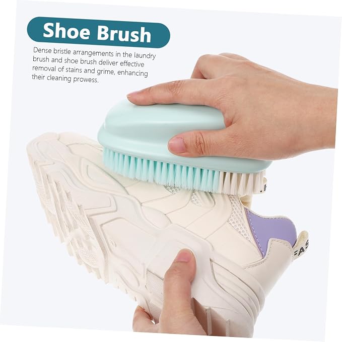 5sets Laundry Stain Brush Long Handled Shoe Brush Cleaning Scrub Household Cleaning Supplies