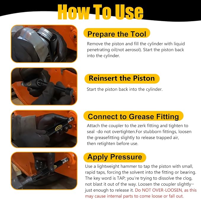 Grease Fitting Cleaning Tool -Grease Zerk Cleaner, Zerk Fitting Cleaning Tool, Remove Old Dried Grease from Fittings, Pins, Shafts, Bushings, and Joints (Black)