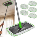Masthome 16" Extra Large Microfiber Flat Mop for Floor Cleaning, 360° Rotating Dust Mop with 5 Washable Pads & 1 Cleaning Scraper, Wet Dry Mop for Hardwood Laminate Tile Ceramic