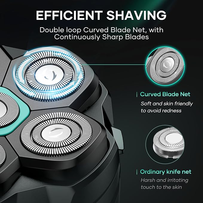 kensen 6D Head Shavers for Bald Men Magnetic Blade Replacement Head, Compatible with 6D Head Shavers for Magnetic Blade Head Razor Men's