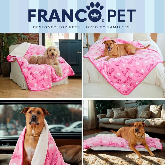 Barbie Waterproof Dog Bed Cover, XL 60x80 Pet Blanket for Furniture Bed Couch Sofa, (Officially Licensed) by Franco