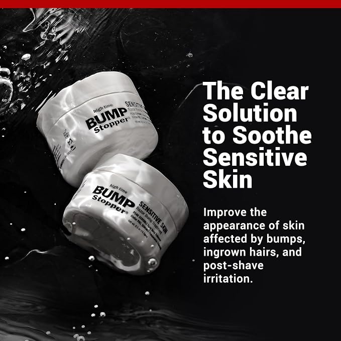 High Time Sensitive | Ingrown Hair Treatment After Shave Cream | Razor Bump Treatment | Sensitive Skin Formula | Post Shave Care | 0.5 oz (Pack of 6)