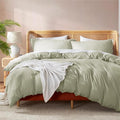 Nestl Light Sage California King Duvet Cover Sets - Soft Double Brushed Cal King Duvet Cover, 3 Piece, with Button Closure, 1 Duvet Cover 104x98 inches and 2 Pillow Shams