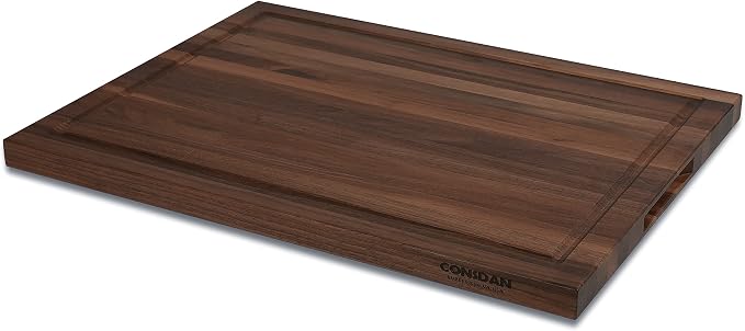 Walnut Cutting Board for Kitchen, USA Grown Hardwood, 20 x 15, with Invisible Inner Handle, Prefinished with Food-Grade Oil, Suitable for Kitchen Edge Grain, 1" Thick