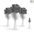 Nanobebe Baby Bottle Cleaner Replacement Heads - for E-Brush Electric Rechargeable Bottle Cleaning Brush and Flexy Brush in Gift Sets, for Baby Accessories, Pacifiers, and Sippy Cups - 4pk, Grey