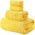 REDKISS Luxury Bath Towel Set of 4, 100% Cotton 900 GSM Premium Bathroom Towels, Ultra Soft, Highly Absorbent & Quick Dry Bath Sheets, No Shedding, Hotel & Home Spa Towel Sets for Adults - Yellow