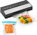GERYON Food Vacuum Sealer Machine for Dry & Moist Food, Compact Design | Includes reusable vacuum bags and a roll for sous vide, meal prep and freezer storage, with easy LED touch controls.