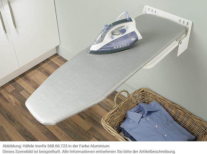 Wall-Mounted Ironing Board | Easy wall-mount installation with a fold-away design for compact storage in laundry rooms and small spaces.