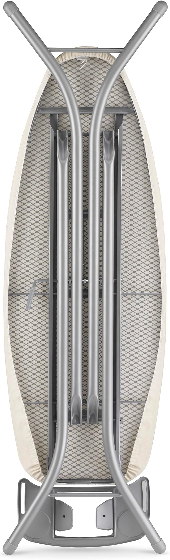 Whitmor Extra-Wide Ironing Board with Iron Rest, 18 x 48.5 in | Metal mesh top, 7mm foam pad, iron rest, 4-level height adjustment, safety lock, natural beige cover